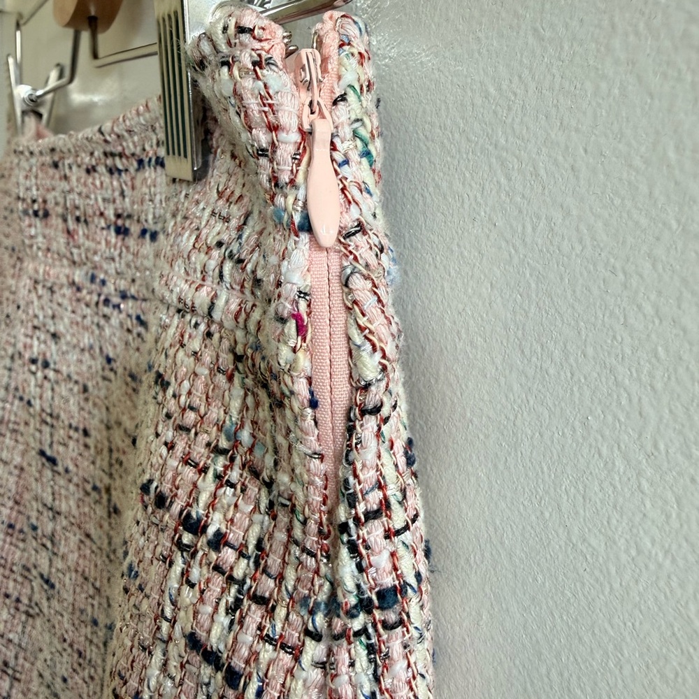 LOFT pink multicolored Tweed A-Line Skirt Size 2 - Picture 5 of 10